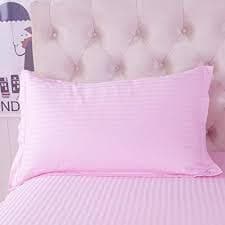 pastel pink pillowcase and fitted sheet